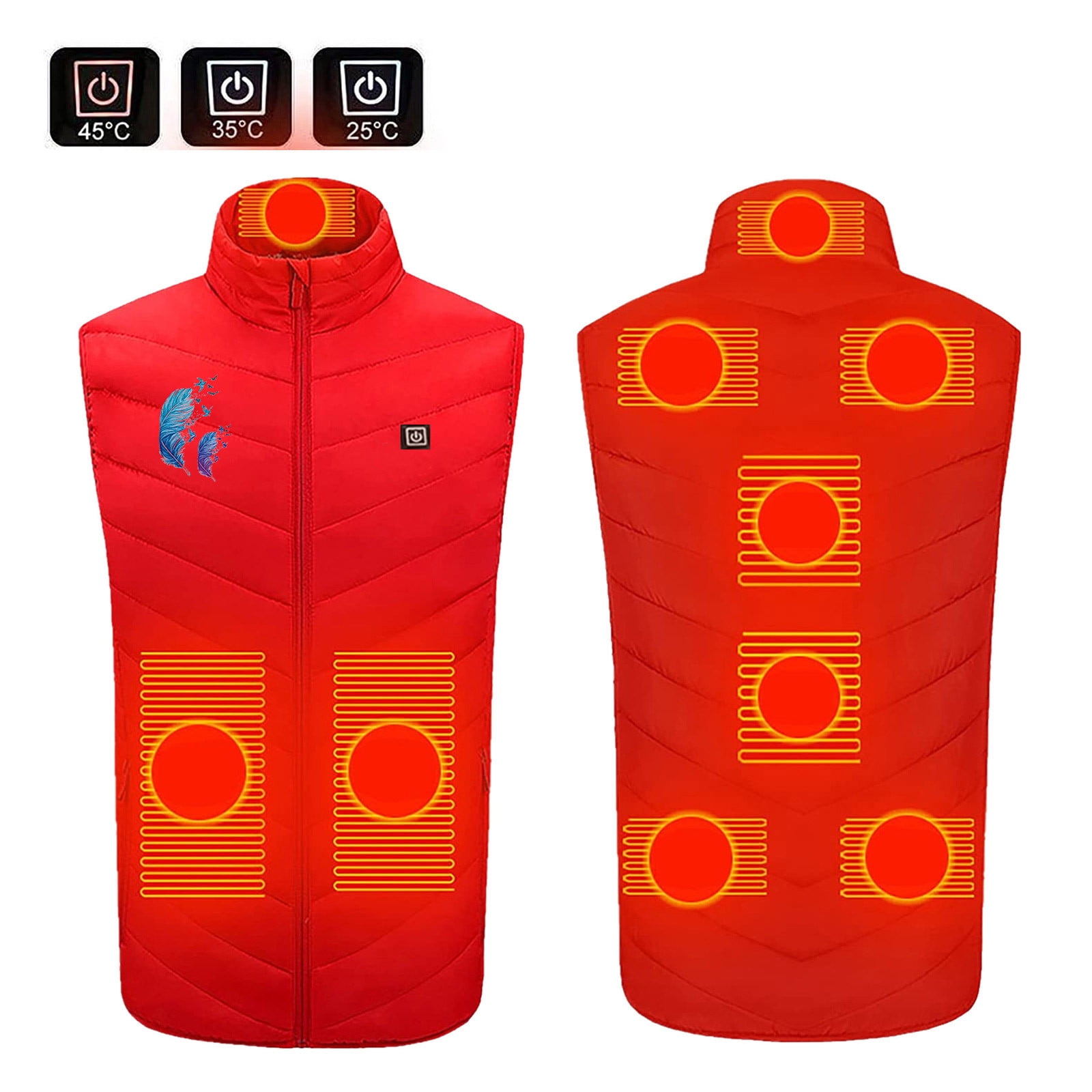 SELONE Heated Vest for Women Men with Hood 9 Heating Zones Winter Warm