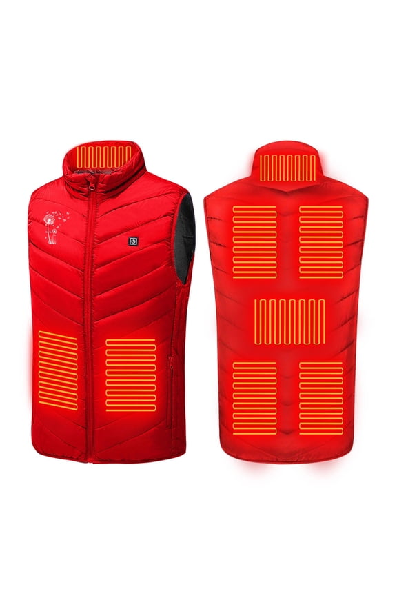 Heated Vests for Men Women 1 Control 8 Zones 3 Heating Levels Cotton Jacket Hoodless Casual Coat Plus Size