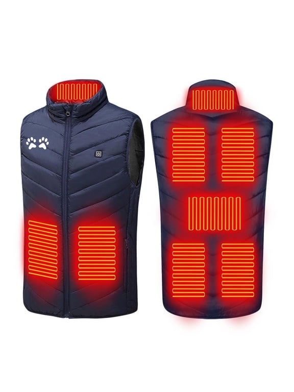 Heated Vests for Men Women 1 Control 8 Zones 3 Heating Levels Cotton Jacket Hoodless Warm Coat Plus Size