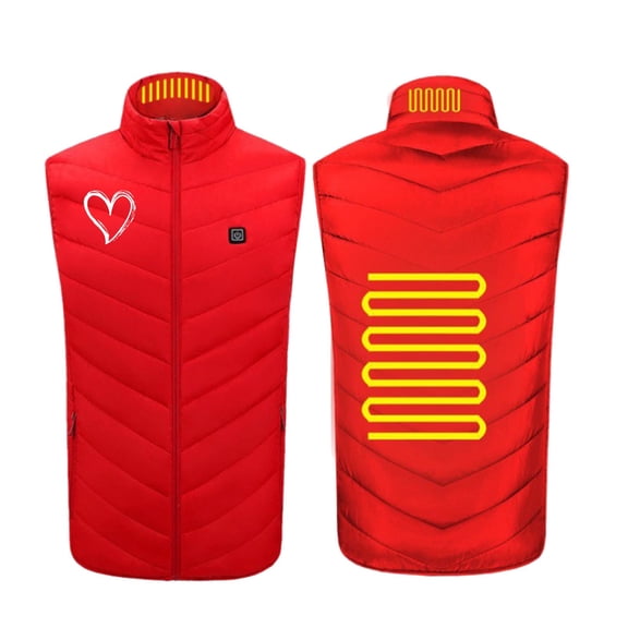SELONE Heated Vests for Men Women 2 Zones 3 Heating Levels Fleece Jacket Sleeveless Printed Casual Coat Plus Size