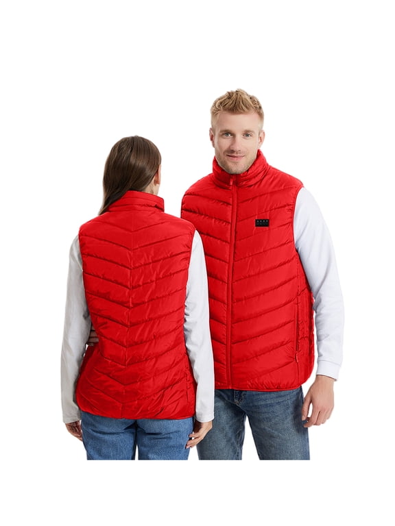 Heated Vests for Men Women 4 Control 26 Zones 3 Heating Levels Cotton Jacket Hoodless Warm Coat Plus Size