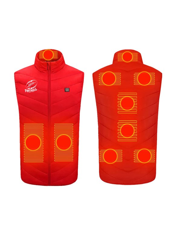 Heated Vests for Men Women 9 Zones 3 Heating Levels Cotton Jacket Sleeveless Printed Warm Coat Plus Size