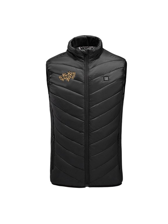 Heated Vests for Men Women 9 Zones 3 Heating Levels Fleece Jacket Sleeveless Hoodless Printed Warm Coat Plus Size