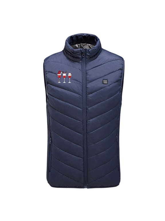 Heated Vests for Men Women 9 Zones 3 Heating Levels Fleece Jacket Sleeveless Hoodless Printed Warm Coat Plus Size
