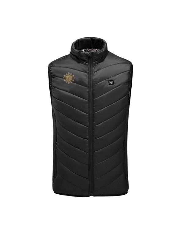 Heated Vests for Men Women 9 Zones 3 Heating Levels Fleece Jacket Sleeveless Printed Casual Coat Plus Size