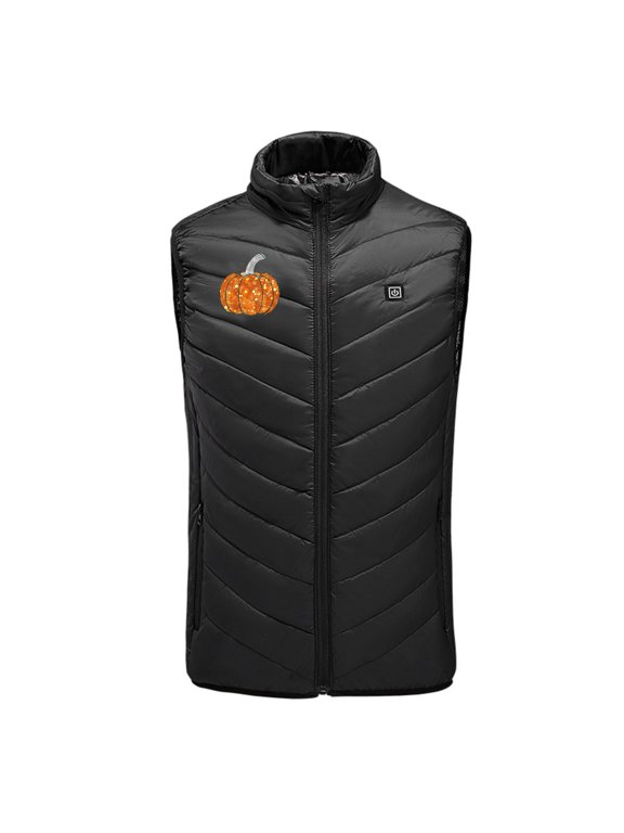 Heated Vests for Men Women 9 Zones 3 Heating Levels Fleece Jacket Sleeveless Printed Warm Coat Plus Size