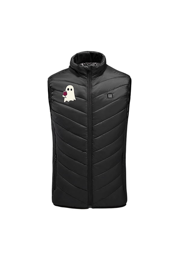 Heated Vests for Men Women 9 Zones 3 Heating Levels Fleece Jacket Sleeveless Printed Warm Coat Plus Size