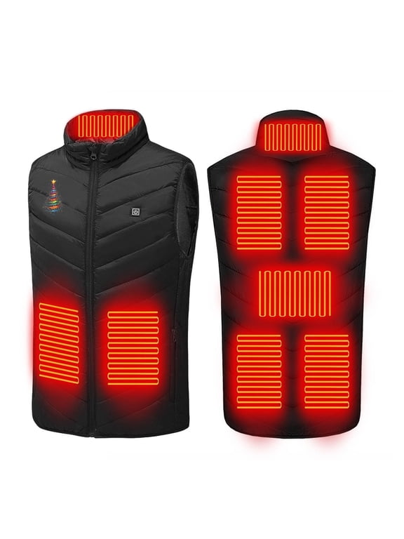 Heated Vests for Women 1 Control 8 Zones 3 Heating Levels Cotton Jacket Sleeveless Hoodless Warm Coat Plus Size