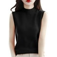 thumbnail image 1 of SELONE High Neck Tank Tops for Women Knitted Sleeveless Sweater Vest Lightweight Work Shirt Summer Outfits Black L, 1 of 4