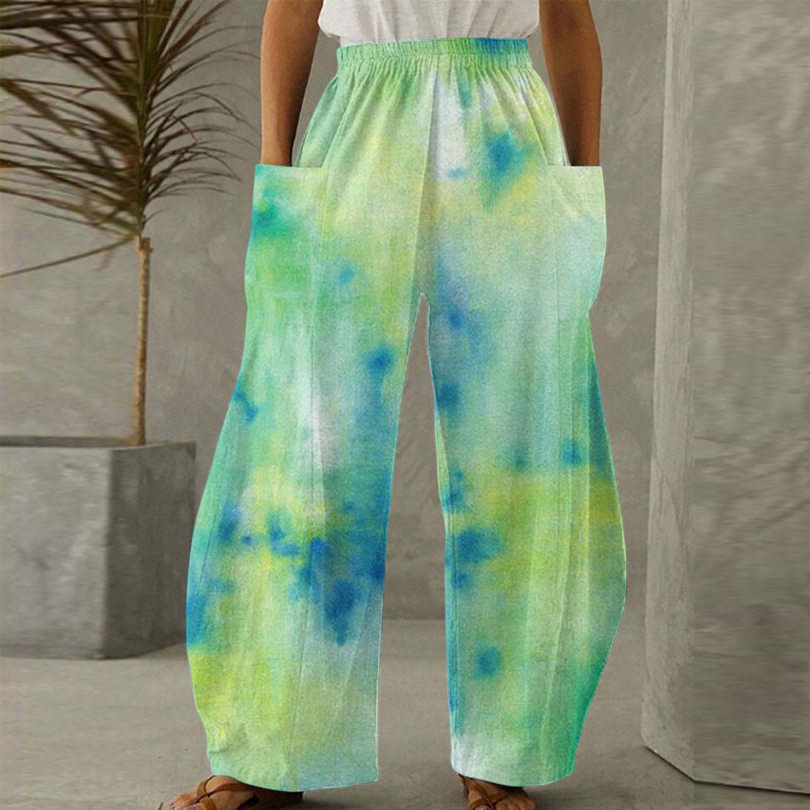 SELONE High Waisted Wide Leg Pants for Women Pull On Palazzo Pants