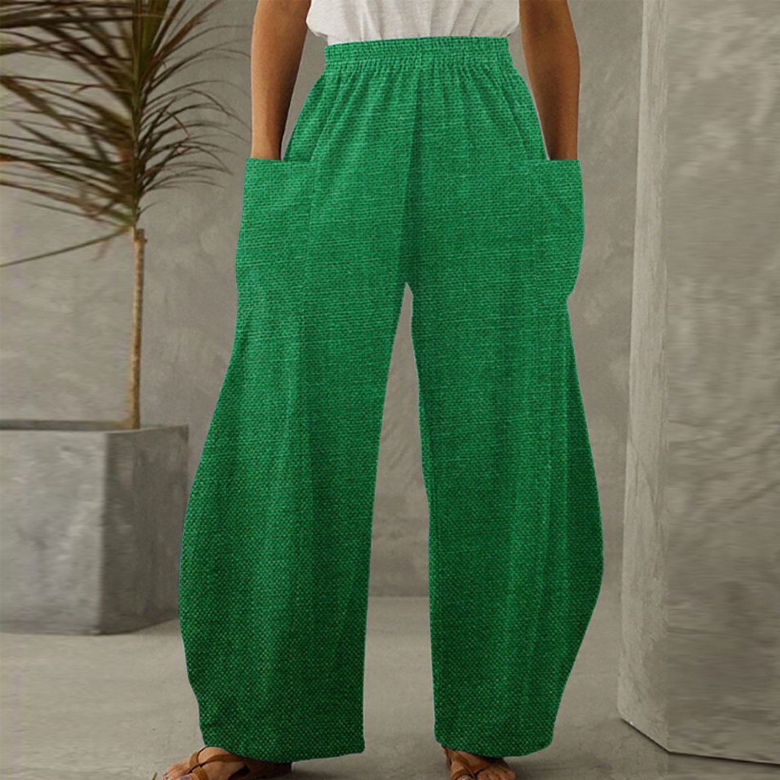 SELONE High Waisted Wide Leg Pants for Women Pull On Palazzo Pants