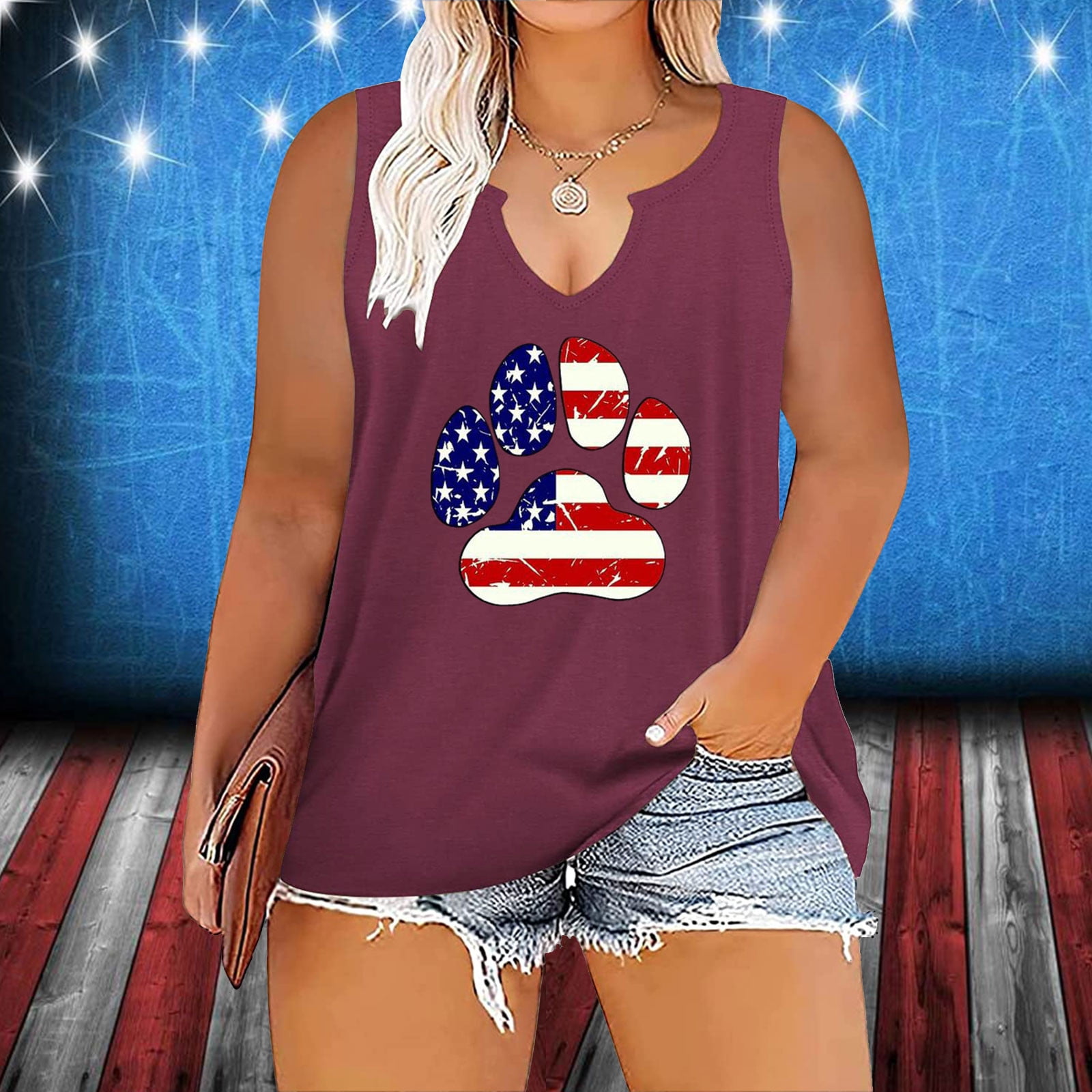 Plus size clearance patriotic tops