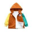 thumbnail image 1 of SELONE Jacket Toddler Boy Hooded Zipper Color Block Long Sleeve Cute Clothes Brown 80 3 Months, 1 of 4