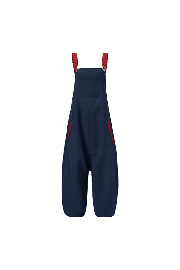 Jumpsuits for Women Casual Halter Suspender Loose Fit Long Pant Ladies Travel Comfortable Vacation Fancy Jumpsuits for Women Womens Jumpers and Rompers Casual Stitch Blue M