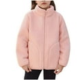 thumbnail image 1 of SELONE Kid Fleece Jackets Toddler Boy with Pockets Fleece Zipper Solid Long Sleeve Fall Winter Coats Pink 5 Years, 1 of 5