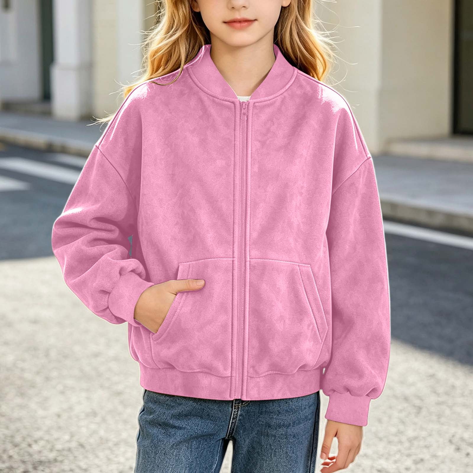 Kids Racing Jacket SELONE Kids Bomber Jacket Zip up Stand Collar Suede Jacket Lined Long ...