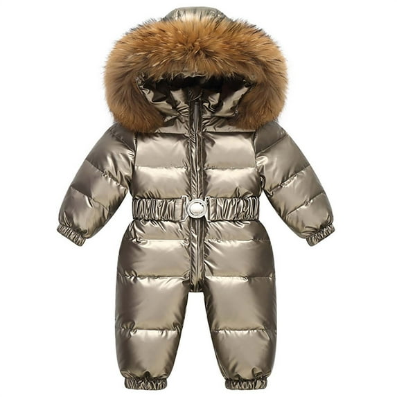 SELONE Kids One Piece Snowsuit Girls Boys Fleece Hoodies Winter Outdoor Ski Suits Windproof Waterproof Jumpsuits 1-2 Years