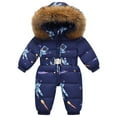 thumbnail image 1 of SELONE Kids One Piece Snowsuit Girls Boys Fleece Hoodies Winter Outdoor Ski Suits Windproof Waterproof Jumpsuits 3-4 Years, 1 of 1