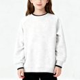 thumbnail image 1 of SELONE Kids Plain Crewneck Sweatshirts Long Sleeve Layering Top Ribbed Hem Oversize Sweatshirt Vacation Coat 4-15Y, 1 of 6