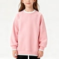 thumbnail image 1 of SELONE Kids Plain Crewneck Sweatshirts Long Sleeve Layering Top Ribbed Hem Oversize Sweatshirt Vacation Coat 4-15Y, 1 of 6