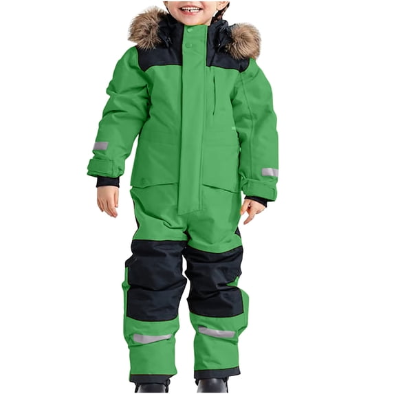 SELONE Kids Snowsuits One Piece Girls Boys Hoodies Warm Outdoor Ski Suits Windproof Waterproof Jumpsuits 160