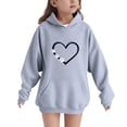 thumbnail image 1 of SELONE Kids Sweatshirts Pullover Long Sleeve Sweatshirt Heart Print Hoodies Fall Winter Warm Clothes with Pockets 5-15Y, 1 of 6