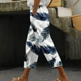 thumbnail image 1 of SELONE Ladies Capris with Pockets Mid Waist Plus Size Lounge Pants Trouser Pants Loose Casual Beach Pants Drawstring Soft Straight Leg Lightweight Comfy Multicolor L Breathable Summer Clothes, 1 of 5