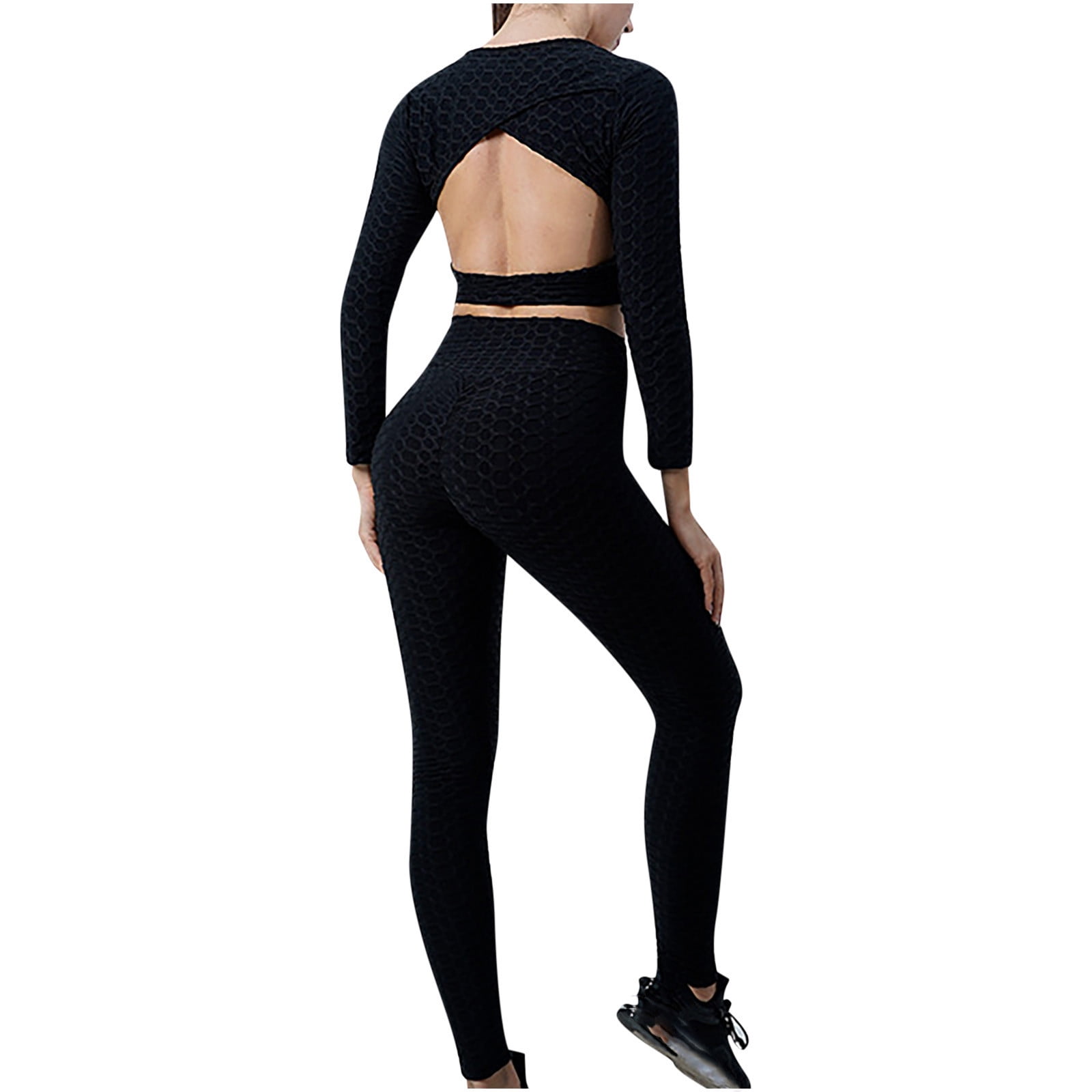 SELONE Legging Sets For Women 2 Piece Long Sleeve Pullover Tops Long Leggings Crop Scoop Neck
