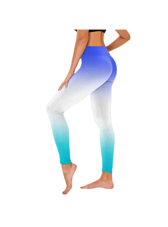 SELONE Leggings for Women Fitted Printed Yoga Long Pant ’s Stretch Leggings Fitness Running Gym Sports Full Length Active Pants Full Length Pants for Everyday Wear Running Work Casual Event Blue L