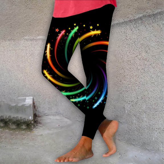 SELONE Leggings for Women Plus Size Mid Waist Gym Leggings Elastic Waist Full Length Summer Pants Curvy Slim Casual Long Vacation Pants Pull on Yoga Lightweight Multicolor 2XL Breathable Beach Pants
