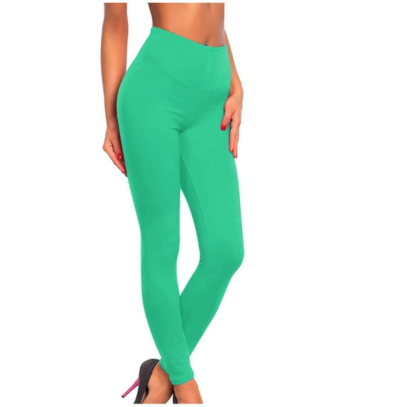 SELONE Leggings for Women Petite Length Plus Size Mid Rise Stretch Polyester Athletic Pants Ankle Length Slim Fashion Clothes Mint Green 3XL