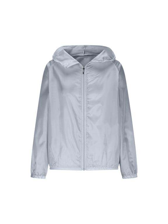 Light Rain Jacket Women Coats Zipper Long Sleeve Outwear Sun Protection Casual Summer Clothing