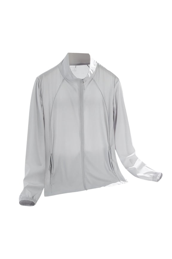 Lightweight UPF50+ Jacket Women Coat Ice Silk Long Sleeve Clothing Mock Neck Breathable Ice Silk Summer Outwear