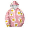 thumbnail image 1 of SELONE Little Boys Hooded Jackets with Pockets Hooded Lightweight Zipper Floral Long Sleeve Fall Winter Outfit Pink 7 Years, 1 of 5