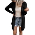 thumbnail image 1 of SELONE Long Cardigans for Women Long Sleeve Tunic Open Front Cardigans Without Hoodie Solid Lightweight Beach Vacation Wear Black XL, 1 of 5