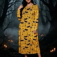 thumbnail image 1 of SELONE Long Nightgowns for Women Long Sleeve Plus Size Halloween Pajamas Dress Pumpkin House Dress Party Nightwear, 1 of 8