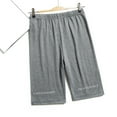 thumbnail image 1 of SELONE Long Shorts for Women Mid Rise Polyester Casual Pants Knee Length Baggy Casual Pants Dark Gray L, 1 of 9