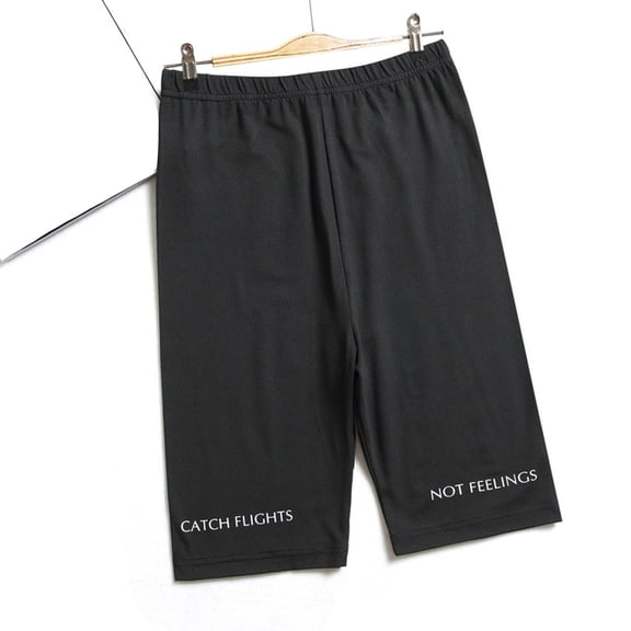 SELONE Long Shorts for Women Mid Rise Polyester Lounge Trousers Knee Length Baggy Lounge Trousers Black M