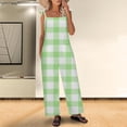 thumbnail image 1 of SELONE Loose Stretchy Jumpsuits for Women With Pockets Plus Size Adjustable Baggy Wide Leg Backless Trendy Sleeveless Summer Printed Long Sleeve Ladies Loose Long Rompers Jumpsuit Green S, 1 of 8