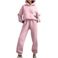 thumbnail image 1 of SELONE Lounge Sets for Women 2 Piece Outfits Pants Sets Casual Solid Color Two Piece Long Pants Hooded Pullover Long Sleeve Sweatshirts Sets 27-Purple XL, 1 of 9