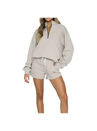 Springcmy Women Jogger Outfit Matching Sweat Suits Long Sleeve Hooded  Sweatshirt and Sweatpants 2 Piece Sports Sets Tracksuit