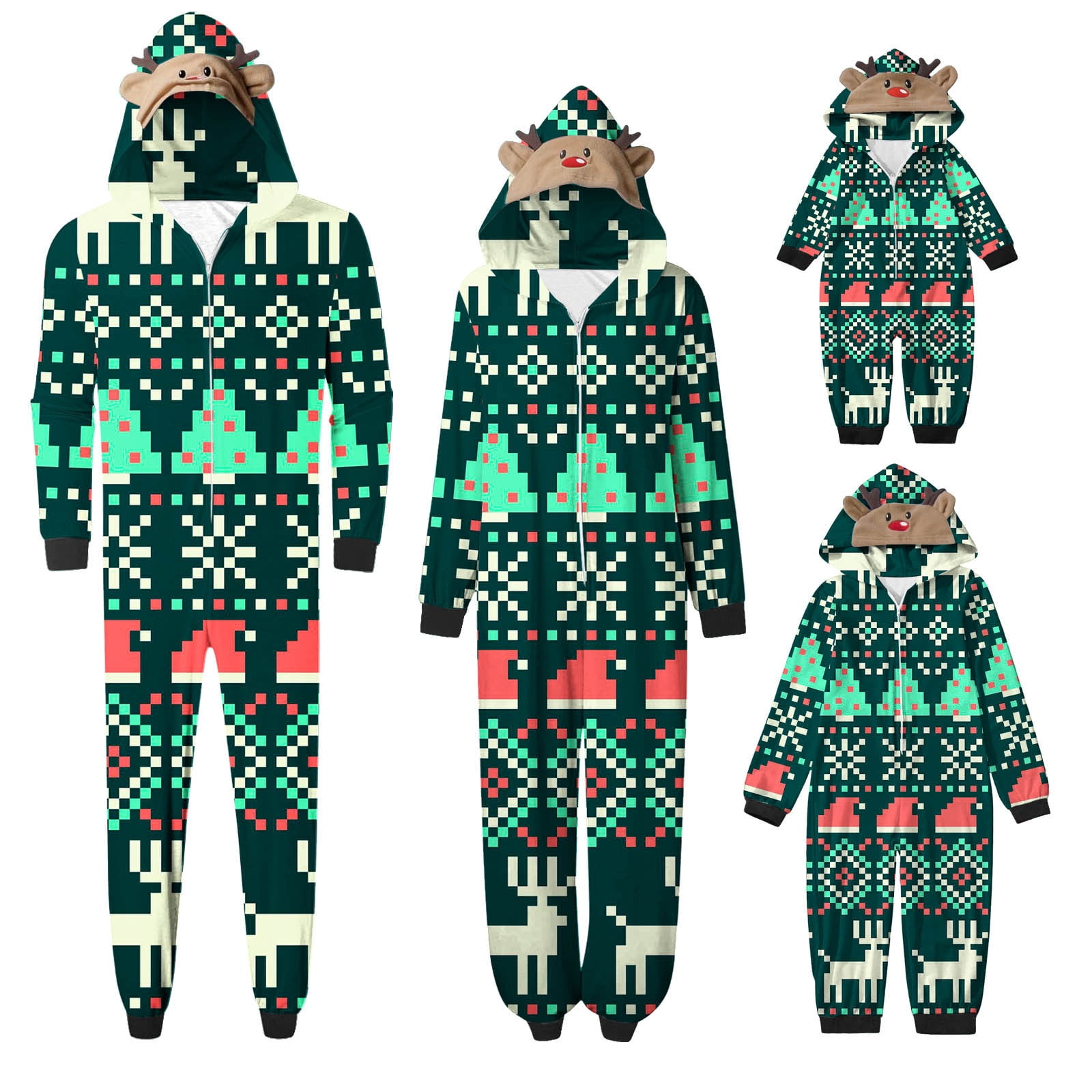 SELONE Matching Family Christmas Pajamas Onesie Women Long Sleeve