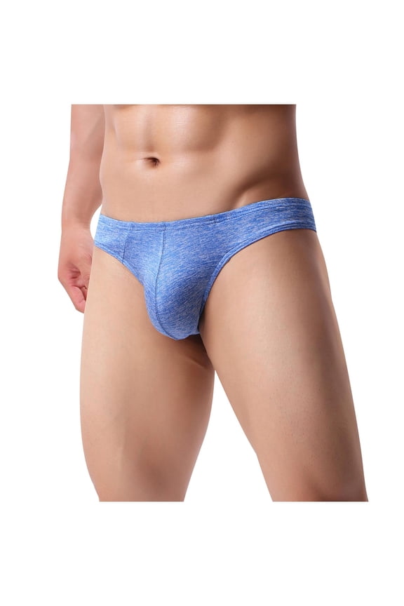 Men Briefs Underwear Breathable Bikini High Stretch Elastic Waistband U Pouch Everyday Wear Blue S