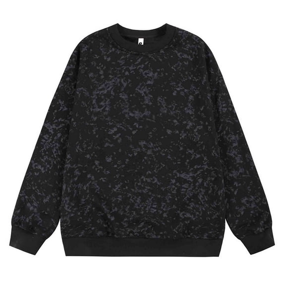 SELONE Men Sweatshirts Pullover Loose Crew Neck Long Sleeved Lightweight Casual Clothes Soild