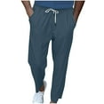 thumbnail image 1 of SELONE Men's Cargo Pants Hiking Elastic Waist Sweatpants with Pockets Soild Drawstring Long Trousers Daily Outwear, 1 of 6