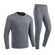 SELONE Mens Heated Thermal Underwear Set 3 Level 28 Heating Zones Crewneck Long Sleeve Tops Elastic Waist Bottom