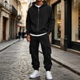 thumbnail image 1 of SELONE Mens 2 Piece Sets Joggers Big and Tall Full Zipper Hoodies Solid Cargo Pant with Pockets Fall Fashion Tracksuit, 1 of 9
