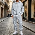 thumbnail image 1 of SELONE Mens 2 Piece Sets Joggers Big and Tall Full Zipper Hoodies Solid Cargo Pant with Pockets Fall Fashion Tracksuit, 1 of 9