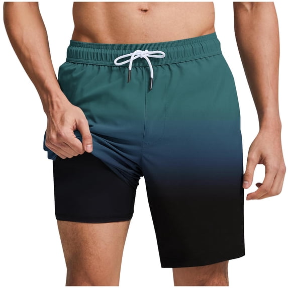 SELONE Mens Bathing Suits with Liner Hawaiian Beach Short Drawstring Elastic Waist Board Shorts Pockets Activewear