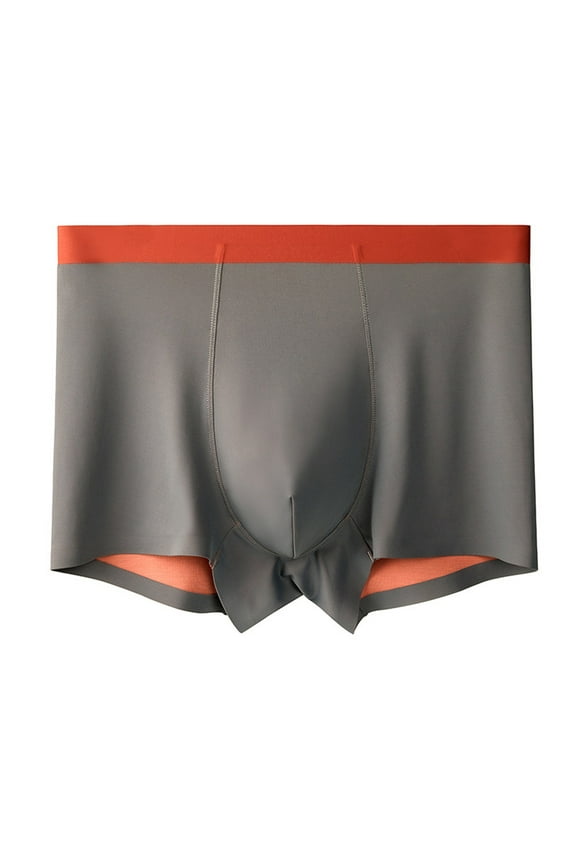 Mens Boxer Briefs with Pouch Short Trunks Pouch Bikini Boxers Stretchy Daily Underwear Gray 4XL